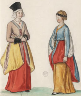 Irish lady and young girl drawing by Lucas DeHeere